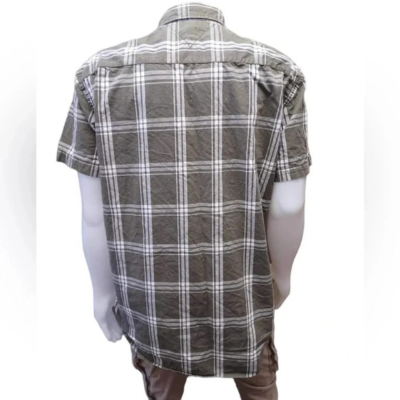 Tommy Hilfiger Custom Fit Grey and White  Plaid Short Sleeve Shirt Size XXL - Picture 2 of 8
